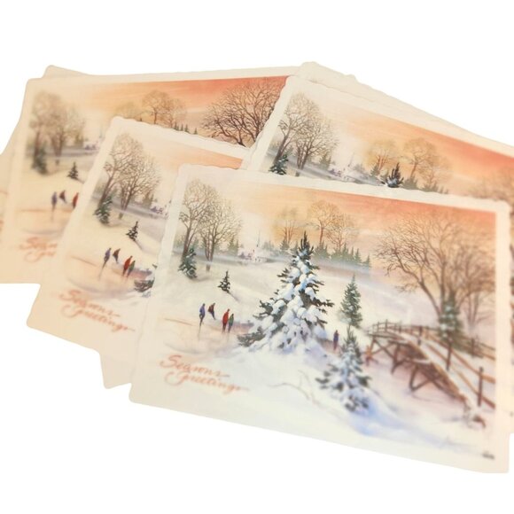Vintage Winter Wonderland Holiday Paper Placemats - Picture 2 of 10